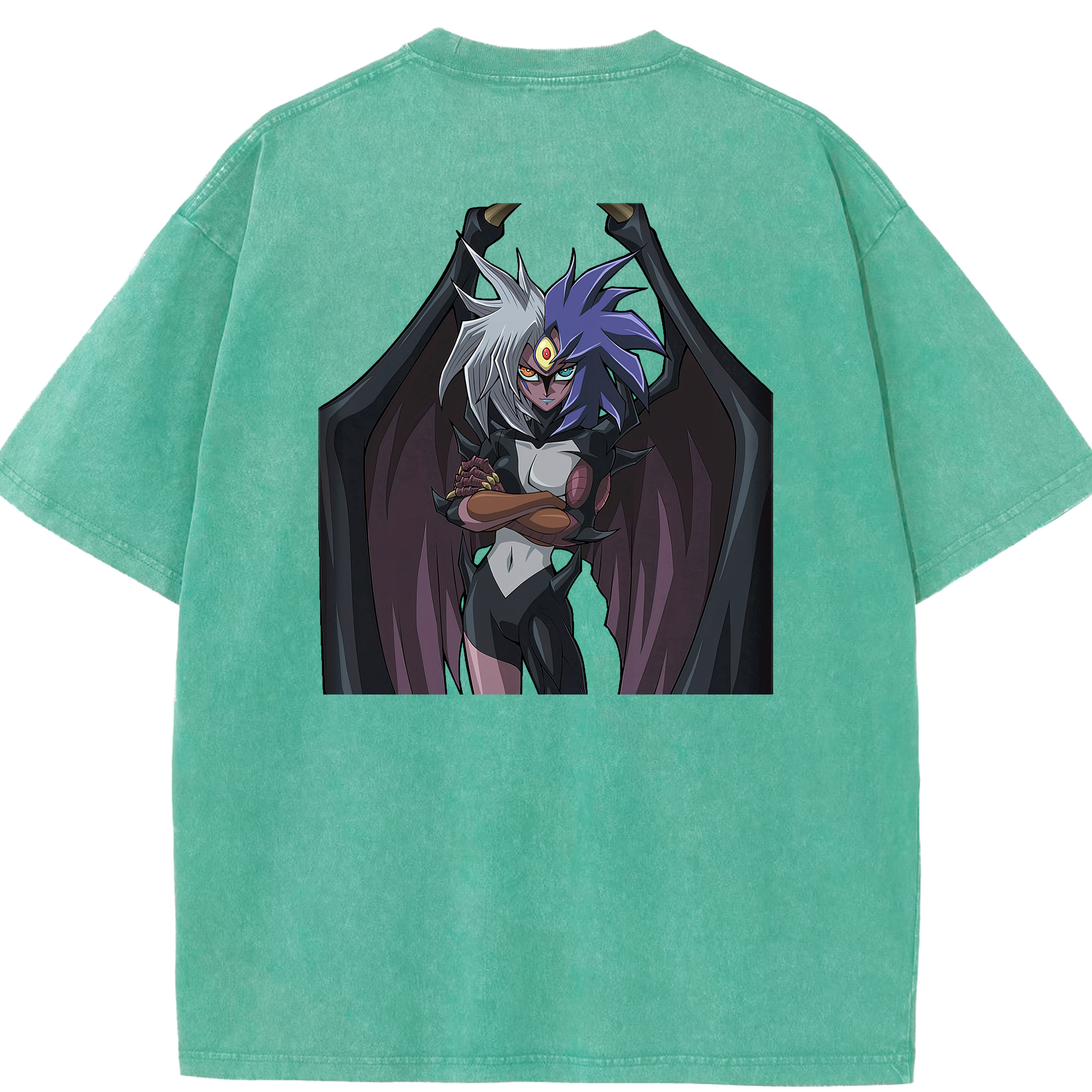 （画像用） 遊☆戯☆王 Yu-Gi-Oh! 綿100% ヴィンテージ風 半袖Tシャツ（背面プリント）